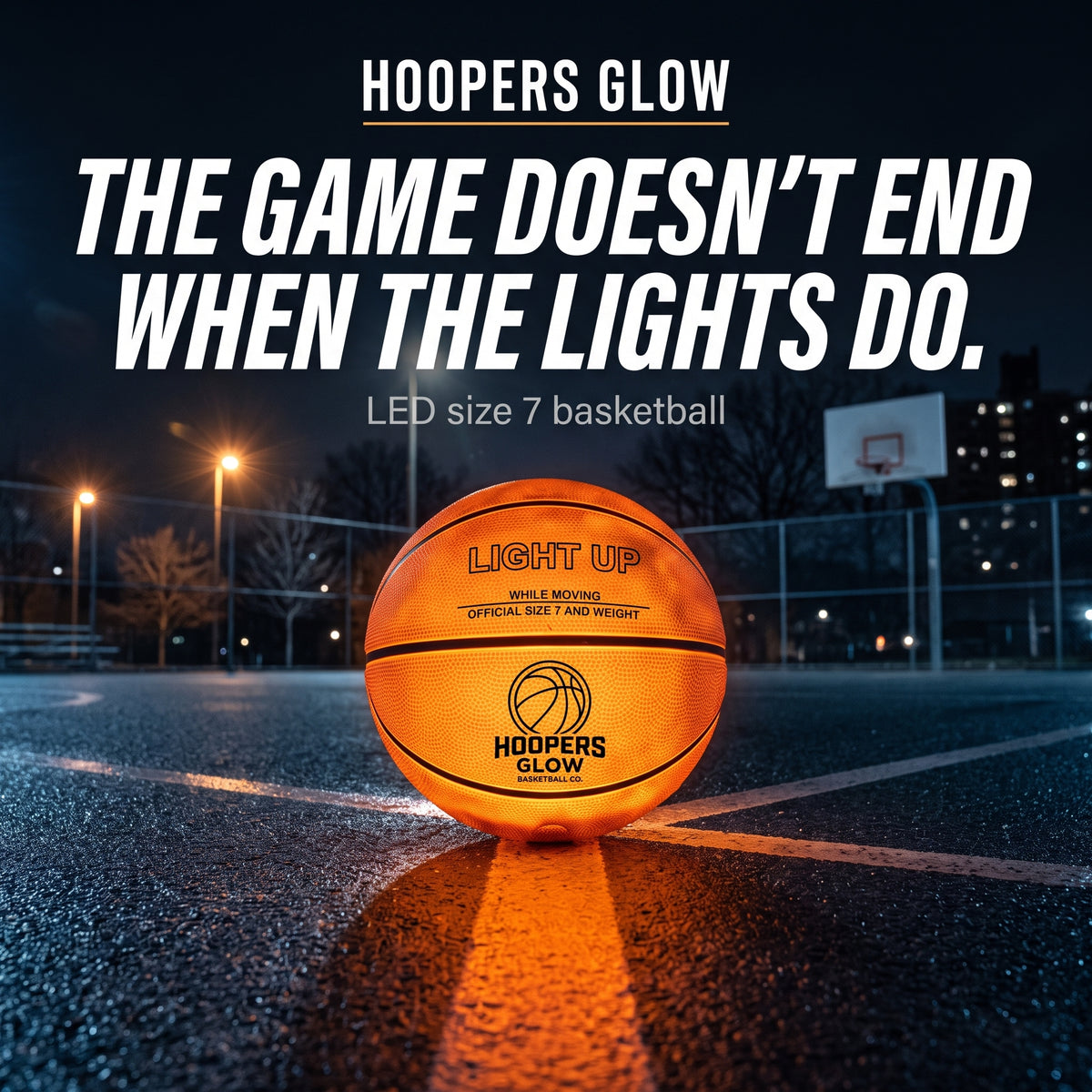 Hoopers Glow LED Basketball — Size 7